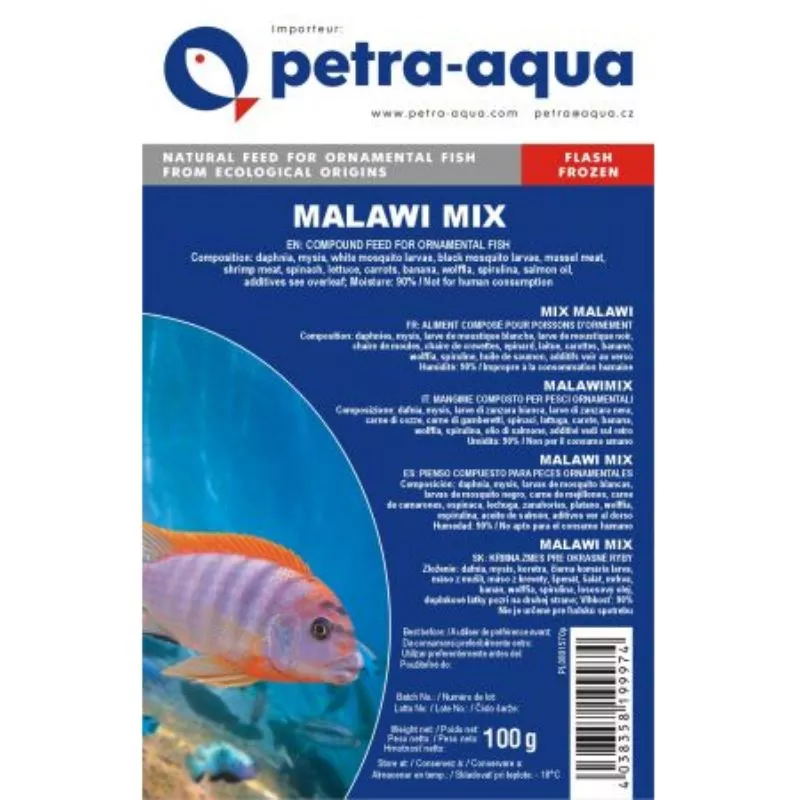 Šaldytas pašaras žuvims Malawi mix 100 g blisteris
