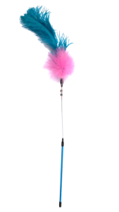 GIMCAT žaislas katėms lanksti lazdelė su plunksnomis ir varpeliais, 48cm