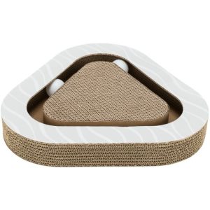 Trixie Kartono draskyklė su kamuoliukais, su katžole, 36x5x36/36cm, pilkasu guoliu 60 cm, pilka