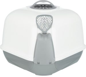 Trixie Maro kampinis Tualetas namelis katei, su lopetėle 60x43x52 cm, šv. pilkas/baltas