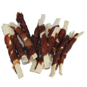 Hau&Miau Žuvies juostelės (baltos), apsuktos minkšta antiena500g