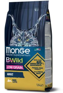 Monge BWild Cat Adult visavertis pašaras katėms su kiškio mėsa 1.5kg