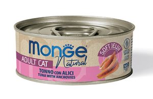 Monge Jelly Senior kons. pašaras senyvoms katėms su tunu ir ančiuviais 80g