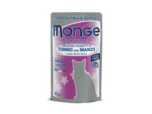 Monge Natural kons. pašaras suaugusioms katėms, tunas ir jautiena 80g
