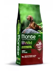 Monge Dry Dog BWILD Grain Free - All Breeds Adult Lamb Potatoes Peas 12kg