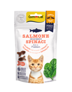 Gimcat Crunchy Snacks Salmon & Spinach traškūs skanėstai lašiša/špinatai 50g