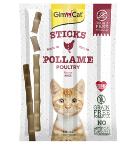 GimCat Sticks begrūdės lazdelės, su paukštiena (4 vnt)