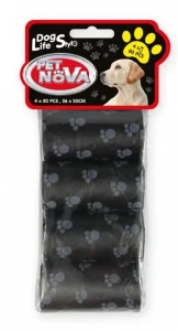 PET NOVA higieniniai maišeliai išmatoms juodi 4x20vnt (12)