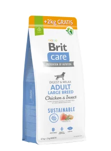 Brit Care Sustainable Adult Large Breed Chicken&Insect sausas maistas šunims su vištiena ir vabzdžiais 12 + 2 kg