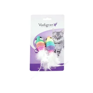 VADIGRAN Cat Toy spalvotos pelytės balta uodega 5cm 2vnt 2pak