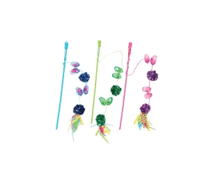 Žaislas katei drugeliai ir kamuoliukai ant pagaliuko