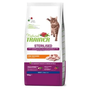 NATURAL TRAINER Cat Adult Sterilised Turkey su kalakutiena 10kg