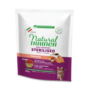 NATURAL TRAINER Cat adult Sterilised salmon su lašiša 0.3kg