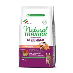 NATURAL TRAINER Cat adult Sterilised salmon su lašiša 1.5kg
