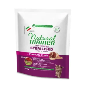 NATURAL TRAINER Cat adult Sterilised HAM su vytintu kumpiu 0.3kg