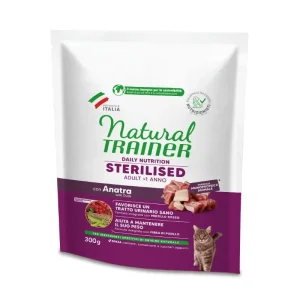 NATURAL TRAINER Cat adult Sterilised DUCK su antiena 0.3kg