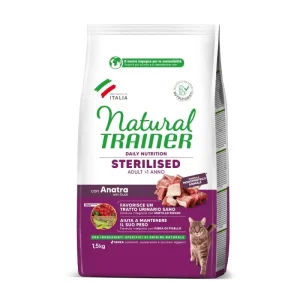 NATURAL TRAINER Cat adult Sterilised DUCK su antiena 1.5kg (6)