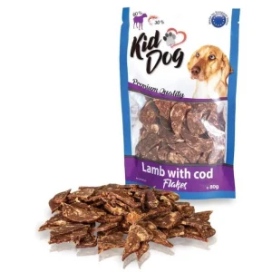 KIDDOG Flakes ėrienos+menkės griežinėliai 80g (150)