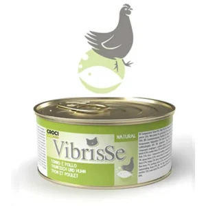 VIBRISSE konservai katėms su tunu ir vištiena 70g 12vnt (24)
