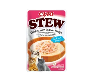 Ciao Cat Stew Chicken with Salmon Recipe konservai katėms su vištiena 40 g