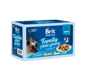 Brit Premium Cat konservai katėms maiš. Fillets in Gravy Family Plate 1020 g (12x85 g)