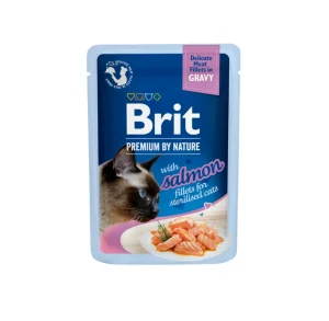 Brit Premium Cat Delicate konservai katėms maiš. Salmon for Sterilised in Gravy 85 g