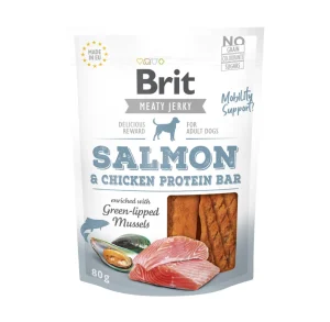 Brit Jerky Salmon Protein Bar skanėstas 80 g