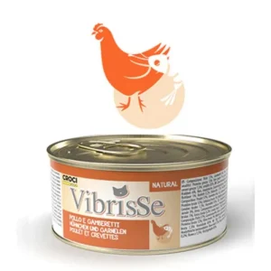 VIBRISSE konservai katėms su vištiena ir krevetėmis 70g 12vnt (24)