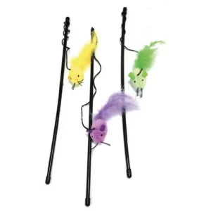 CROCI Color Mouse lazdelė katėms su pele 45cm 3vnt (6)