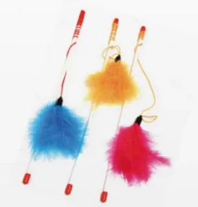 CROCI Žaislas katei lazdelė su plunksnomis 46.5cm 3vnt