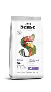 Dibaq Sense begrūdis maistas šunims su lašiša mini granulėmis 6Kg