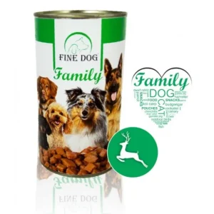 FINE DOG konservas šunims su žvėriena 1240g (12)