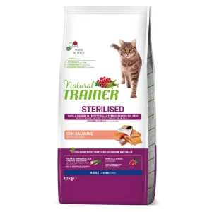 NATURAL TRAINER Cat adult Sterilised salmon su lašiša 10kg