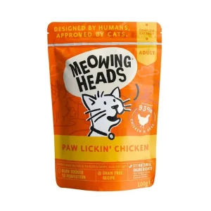 MEOWING HEADS Paw Lickin' Chicken (vištiena/jautiena) 100g 10vnt