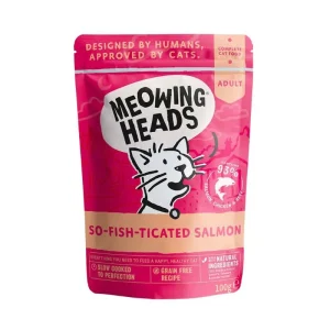 MEOWING HEADS So-Fish-Ticated Salmon konservai katėms (lašiša/vištiena/jautiena) 100g 10vnt