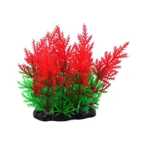 AQUA NOVA plastikinis augalas žalia/raudona 13cm