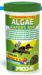 PRODAC ALGAE WAFERS MINI augalinės plokštelės žuvims 7-8mm 100ml 50g