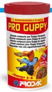 PRODAC PRO GUPPY smulkūs dribsniai gupijoms 100ml 20g