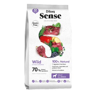 Dibaq Sense maistas alergiškiems šunims su elniena ir šerniena 2 kg