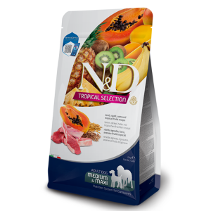 FARMINA N&D TROPICAL SELECTION – DOG Sausas maistas suaugusiems vidutinių ir didelių veislių šunims su ėriena 2 kg