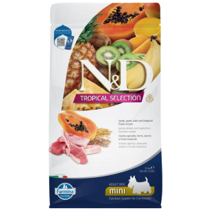 FARMINA N&D TROPICAL SELECTION – DOG Sausas maistas suaugusiems mažų veislių šunims su ėriena 1,5 kg