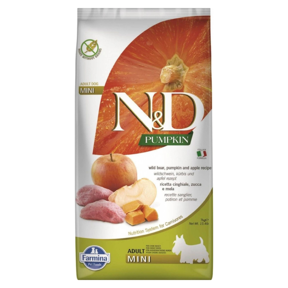 FARMINA N&D PUMPKIN - DOG Dry Wild Boar&Apple ADULT MINI 7 kg