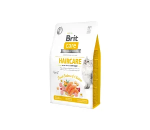 Brit Care Cat GF Haircare Healthy&Shiny Coat sausas maistas katėms 0,4 kg