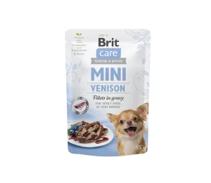 Brit Care Mini konservai šunims maiš. Venison fillets in gravy 85 g (galiojimas iki 2025-04-18)