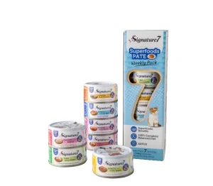Signature7 Superfoods Pate konservai katėms su mėsa ir žuvimi 7x80 g