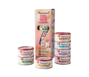 Signature7 REAL Meat Gravy konservai katėms su mėsa ir žuvimi 7x70 g