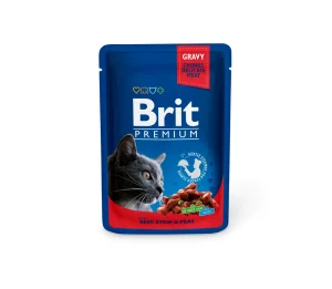 Brit Premium konservai katėms maiš. Beef Stew&Peas 100 g