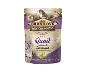 Carnilove konservai katėms maiš. Quail Dandelion for sterilized 85 g