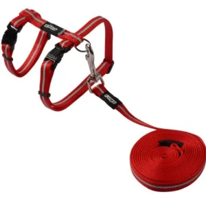 ROGZ atšvaitinės petnešos ir pavadėlis katei (raudona)