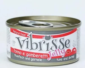 VIBRISSE konservai katėms su tunu ir krevetėmis drebučiuose 70g 12vnt (24)